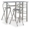 Ensemble De Bar Avec étagères 3 Pcs Bois Et Acier Gris VidaXL -Promos Garde Plante Boutique 15739043 1