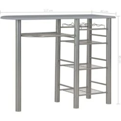 Ensemble De Bar Avec étagères 3 Pcs Bois Et Acier Gris VidaXL 9 Ensemble De Bar Avec étagères 3 Pcs Bois Et Acier Gris VidaXL -Promos Garde Plante Boutique 15739043 3