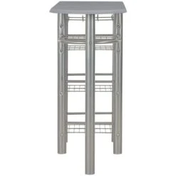 Ensemble De Bar Avec étagères 3 Pcs Bois Et Acier Gris VidaXL 10 Ensemble De Bar Avec étagères 3 Pcs Bois Et Acier Gris VidaXL -Promos Garde Plante Boutique 15739043 4