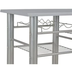 Ensemble De Bar Avec étagères 3 Pcs Bois Et Acier Gris VidaXL 11 Ensemble De Bar Avec étagères 3 Pcs Bois Et Acier Gris VidaXL -Promos Garde Plante Boutique 15739043 5