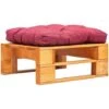 Repose-pied Palette De Jardin Et Coussin Rouge Marron Miel Bois VidaXL