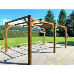 Pergola Bois 15m² - 3 X 5 Autoportée - Origine FR - Pergola Avec La Visserie Acier Zingué -Promos Garde Plante Boutique 16756069 4