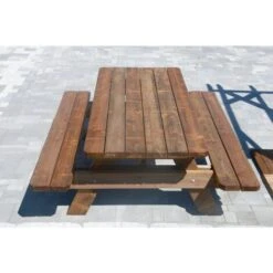 Table De Jardin & Pique-nique - 2m - Section Renforcée / Epaisseur Premium - Durable Et Robuste - Bois - Origine France - Traitement Classe 3 - 4 à 6 Personnes. -Promos Garde Plante Boutique 16756083 4