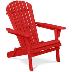 Chaise De Jardin Adirondack - Bois Rouge - Bois De Pruche