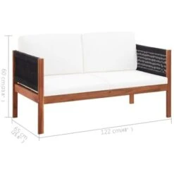 Canapé De Jardin à 2 Places Bois D'acacia Massif VidaXL -Promos Garde Plante Boutique 17928705 3