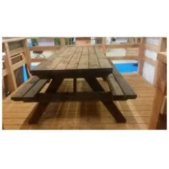 Table Banc De Pique-Nique 6 Pers. PMR Douglas Autoclave Marron 2m