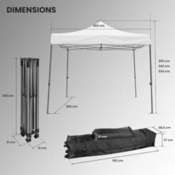 Tonnelle De Jardin Pliable 3x3 M 520D (320g/m2) - Qualité Professionnelle -Tonnelle Barnum Pliant - Tente Pagode Pliable Imperméable Idéale Pour Reception En Exterieur -Promos Garde Plante Boutique 18121799 3