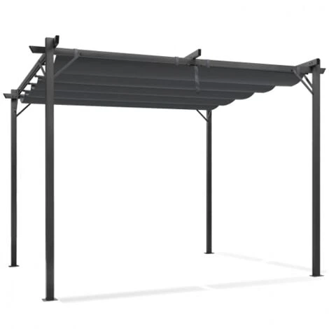 Pergola édition Spéciale Toit Rétractable 3x4 M Et 4 Stores Gris Anthracite 5 Pergola édition Spéciale Toit Rétractable 3x4 M Et 4 Stores Gris Anthracite – Image 3