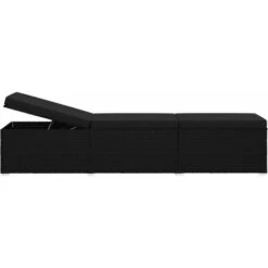 Chaise Longue Avec Coussin Résine Tressée Noir VidaXL -Promos Garde Plante Boutique 18183129 4