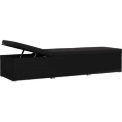 Chaise Longue Avec Coussin Résine Tressée Noir VidaXL -Promos Garde Plante Boutique 18183129 5