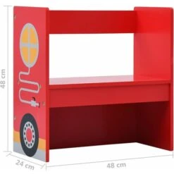 Jeu De Table Et Chaises D'enfants 3 Pcs Camion De Pompiers Bois VidaXL -Promos Garde Plante Boutique 18303152 3