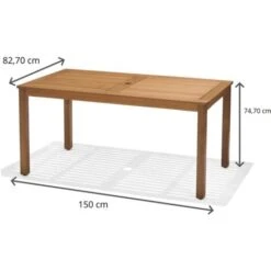 Table De Jardin Chillvert Milán Bois 150x83x74 Cm 10 Table De Jardin Chillvert Milán Bois 150x83x74 Cm -Promos Garde Plante Boutique 18370674 4