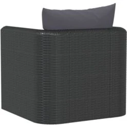 Fauteuil Avec Coussins Résine Tressée Noir VidaXL -Promos Garde Plante Boutique 18379421 5