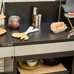 Desserte De Jardin - Noir / Inox - Module Compatible Fidji 3 Et 4 - Cuisine Extérieure - Cook'In Garden -Promos Garde Plante Boutique 18390114 4