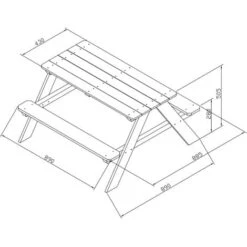Sunny Dave Table Pique Nique En Bois Table Enfant Pour Le Jardin -Promos Garde Plante Boutique 18396619 4