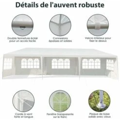 COSTWAY Tonnelle De Jardin/Barnum 9L X 3l X 2,6H M Tente De Réception Avec 5 Parois Amovibles Piquets De Terre Et Fenêtre Sur Côté 9 COSTWAY Tonnelle De Jardin/Barnum 9L X 3l X 2,6H M Tente De Réception Avec 5 Parois Amovibles Piquets De Terre Et Fenêtre Sur Côté -Promos Garde Plante Boutique 18442959 3