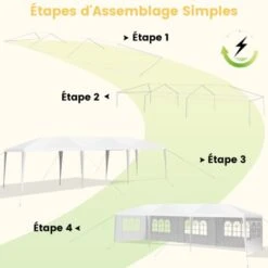 COSTWAY Tonnelle De Jardin/Barnum 9L X 3l X 2,6H M Tente De Réception Avec 5 Parois Amovibles Piquets De Terre Et Fenêtre Sur Côté 11 COSTWAY Tonnelle De Jardin/Barnum 9L X 3l X 2,6H M Tente De Réception Avec 5 Parois Amovibles Piquets De Terre Et Fenêtre Sur Côté -Promos Garde Plante Boutique 18442959 5