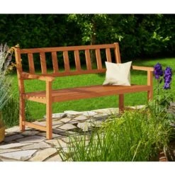 Banc De Jardin Kensington 2 Places En Bois D’acacia 120 Cm Résistant Aux Intempéries Terrasse Balcon Extérieur Parc