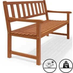 Banc De Jardin Kensington 2 Places En Bois D’acacia 120 Cm Résistant Aux Intempéries Terrasse Balcon Extérieur Parc -Promos Garde Plante Boutique 18473461 4