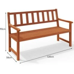 Banc De Jardin Kensington 2 Places En Bois D’acacia 120 Cm Résistant Aux Intempéries Terrasse Balcon Extérieur Parc -Promos Garde Plante Boutique 18473461 5