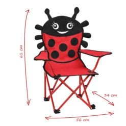 Deuba 2X Chaises Pliables Pour Enfant Motif Coccinelle Couleur Rouge/Noir Intérieur Extérieur Jardin Camping Plage -Promos Garde Plante Boutique 18473611 5
