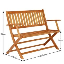 Banc De Jardin Pliable En Bois D'eucalyptus Certifié FSC 2 Places Banc En Bois Terrasse Balcon Jardin Meuble D'extérieur -Promos Garde Plante Boutique 18473829 5