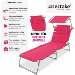 Lot De 2 Transats CHLOE - Lot De 2 Chaises Longues, Bains De Soleil, Transats Jardin 8 Lot De 2 Transats CHLOE - Lot De 2 Chaises Longues, Bains De Soleil, Transats Jardin -Promos Garde Plante Boutique 18474283 2