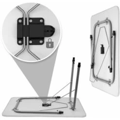 Deuba Table De Camping • 80x54cm • Réglable En Hauteur • Aluminium - Blanc Table De Jardin, Terrasse -Promos Garde Plante Boutique 18476830 4