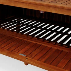 Banc De Jardin En Bois D'acacia Avec Compartiment De Rangement Coussin Inclus Robuste Et Durable Banc 2en1 -Promos Garde Plante Boutique 18477576 5