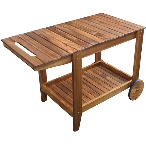 Desserte Contemporaine Sur Roulettes En Acacia 3 Desserte Contemporaine Sur Roulettes En Acacia