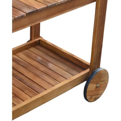 Desserte Contemporaine Sur Roulettes En Acacia 4 Desserte Contemporaine Sur Roulettes En Acacia – Image 2