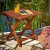 CASARIA® Table D'appoint Pliante En Bois D'acacia 70x70x73cm Table Basse Carrée Pliable Extérieur Jardin Camping -Promos Garde Plante Boutique 18842097 1