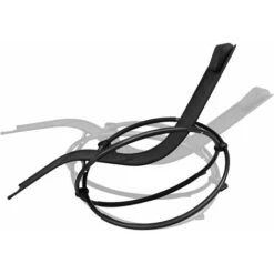 COSTWAY Chaise Longue à Bascule Pliante Chaise Orbitale Extérieure Noir -Promos Garde Plante Boutique 18984419 3