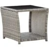 Table Basse Gris 45x45x40 Cm Résine Tressée Et Verre VidaXL -Promos Garde Plante Boutique 19230133 1