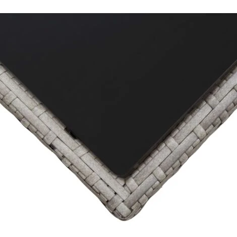 Table Basse Gris 45x45x40 Cm Résine Tressée Et Verre VidaXL 6 Table Basse Gris 45x45x40 Cm Résine Tressée Et Verre VidaXL – Image 4