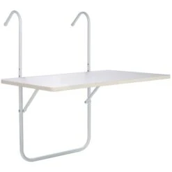 Table De Balcon Pliable Blanc 60x40x1,2 Cm HI