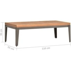 Table Basse De Jardin 110x55x36 Cm Bois Solide D'acacia VidaXL -Promos Garde Plante Boutique 19287622 3