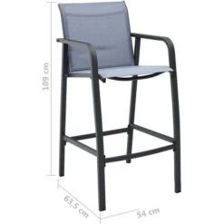 Chaises De Bar De Jardin 2 Pcs Gris Txtilène VidaXL 9 Chaises De Bar De Jardin 2 Pcs Gris Txtilène VidaXL -Promos Garde Plante Boutique 19322642 3