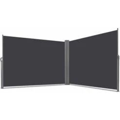 COSTWAY Auvent Latéral Rétractable Double 160x600CM En Aluminium Et Tissu Polyester Résistant Aux UV Pour Terrasse,Balcon Gris Foncé 11 COSTWAY Auvent Latéral Rétractable Double 160x600CM En Aluminium Et Tissu Polyester Résistant Aux UV Pour Terrasse,Balcon Gris Foncé -Promos Garde Plante Boutique 19457327 5