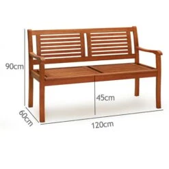 Casaria Banc De Jardin En Bois Eucalyptus Pré-huilé 2 Places Balcon Banc En Bois Terrasse Extérieur Petit Banc En Bois -Promos Garde Plante Boutique 19472883 5