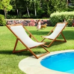 Lot De 2 Transats Fidgi En Acacia écru -Promos Garde Plante Boutique 19507641 4