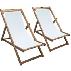 Lot De 2 Transats Fidgi En Acacia écru -Promos Garde Plante Boutique 19507641 5