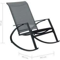 Chaises à Bascule De Jardin 2 Pcs Textilène Gris Foncé VidaXL -Promos Garde Plante Boutique 19623894 3