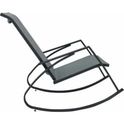 Chaises à Bascule De Jardin 2 Pcs Textilène Gris Foncé VidaXL -Promos Garde Plante Boutique 19623894 4