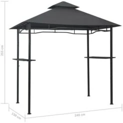 Belvédère De Barbecue 240x150x255 Cm Anthracite Acier VidaXL 9 Belvédère De Barbecue 240x150x255 Cm Anthracite Acier VidaXL -Promos Garde Plante Boutique 19623908 3