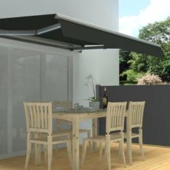 Store Banne Motorisé LED 3x2.5m VEGAS Gris Aluminium Avec Télécommande -Promos Garde Plante Boutique 19649013 3