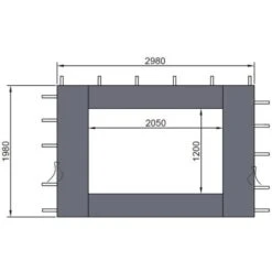 2 Panneaux Latéraux Avec Fenêtre PE 300x197cm Anthracite Pour Gazebo 3x3m -Promos Garde Plante Boutique 20378970 3