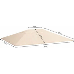 Toit De Remplacement Pour Pavillon De Jardin 3x4m Housse De Remplacement Pour Toit De Pavillon Beige Antique -Promos Garde Plante Boutique 20379208 3