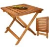 Table Pliante D'appoint Pour Jardin Terrase Table Basse En Bois De Pin 46X46 Cm