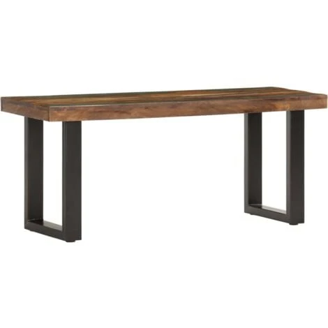Banc 110 Cm Bois De Récupération Solide Et Acier VidaXL 3 Banc 110 Cm Bois De Récupération Solide Et Acier VidaXL